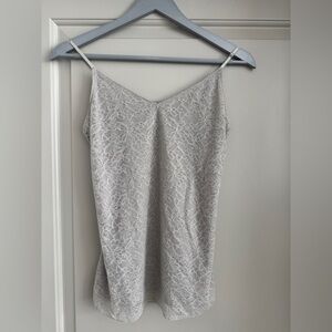 Banana Republic Lace Detail Top in Light Gray